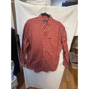 Ivy Crew Classics Men's Red Paisley Print Button Down Shirt Long Sleeve